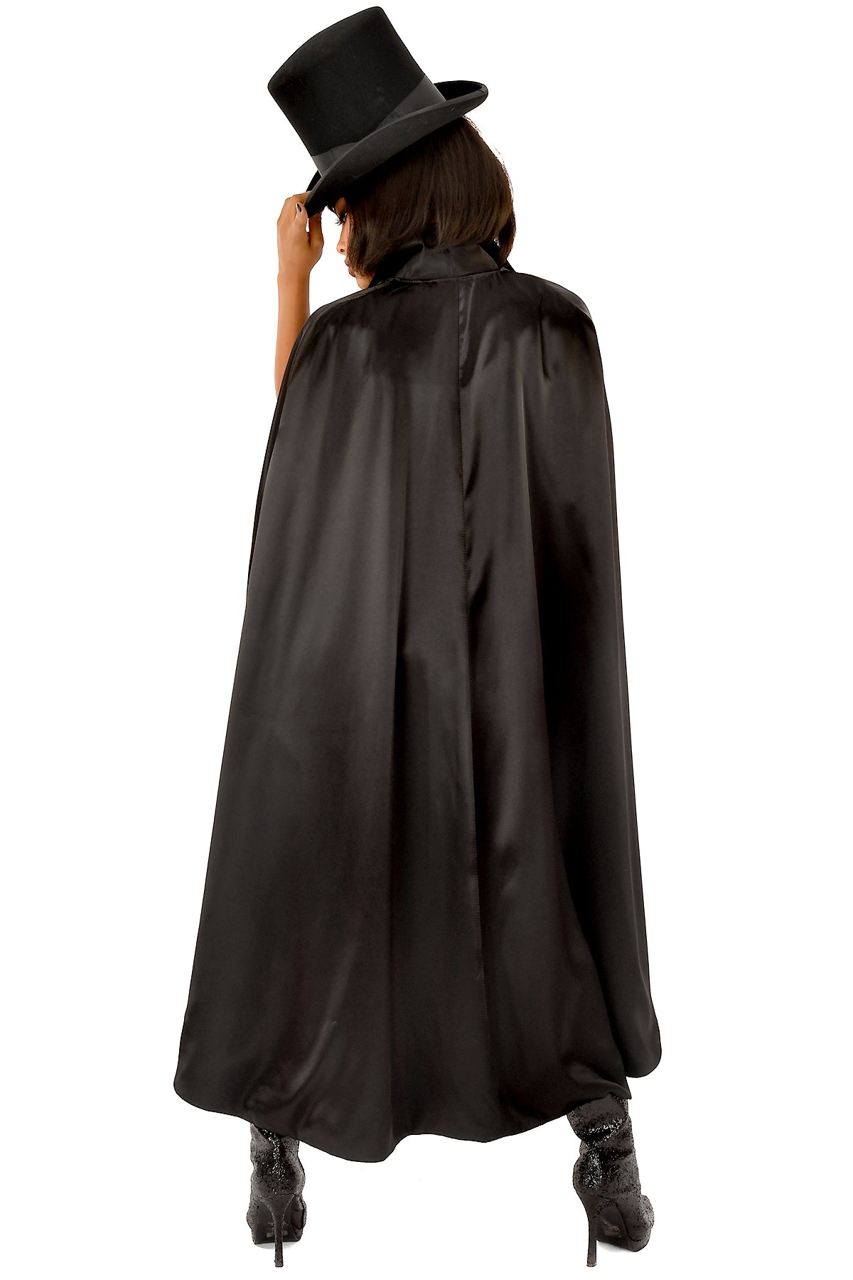 Professional Magician Cape for Performances - High-Quality Black Velvet Cloak with Red Lining - Perfect for Magic Shows, Cosplay, Halloween & Costume Parties