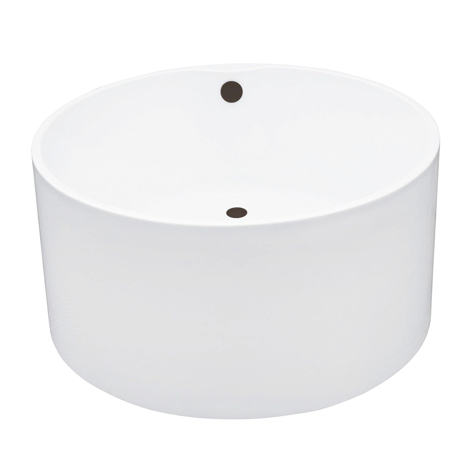 Aqua Eden 45 Inch Acrylic Round Double Ended Freestanding Bathtub with Overflow Drain - Modern Soaking Tub for Spa-Like Relaxation in Bathroom or Master Suite