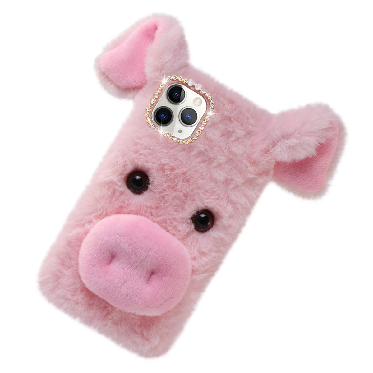 Plush Pig Phone Case for iPhone 12 - Anti-Fall Protective Cover with Soft Shell, Perfect for Kids, Gifts, and Everyday Use