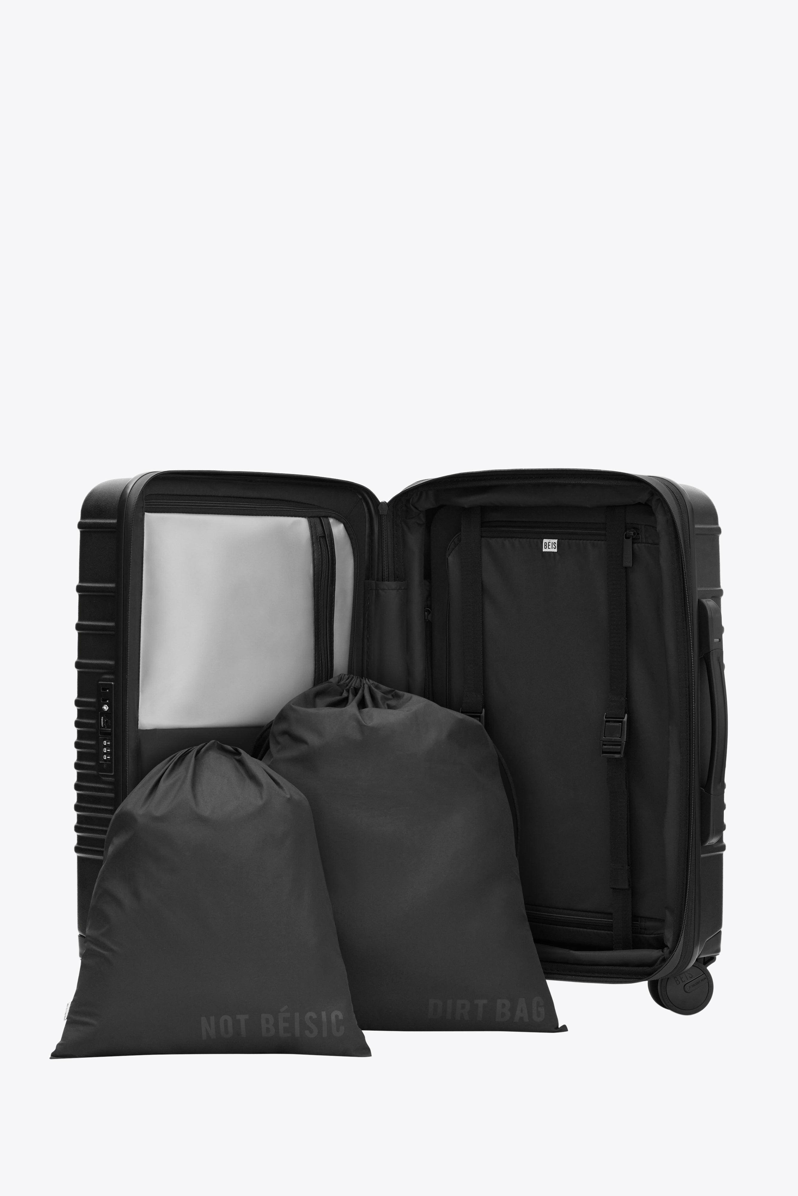 All Black Carry On Roller Luggage - Lightweight & Durable Suitcase for Air Travel, Business Trips & Weekend Getaways