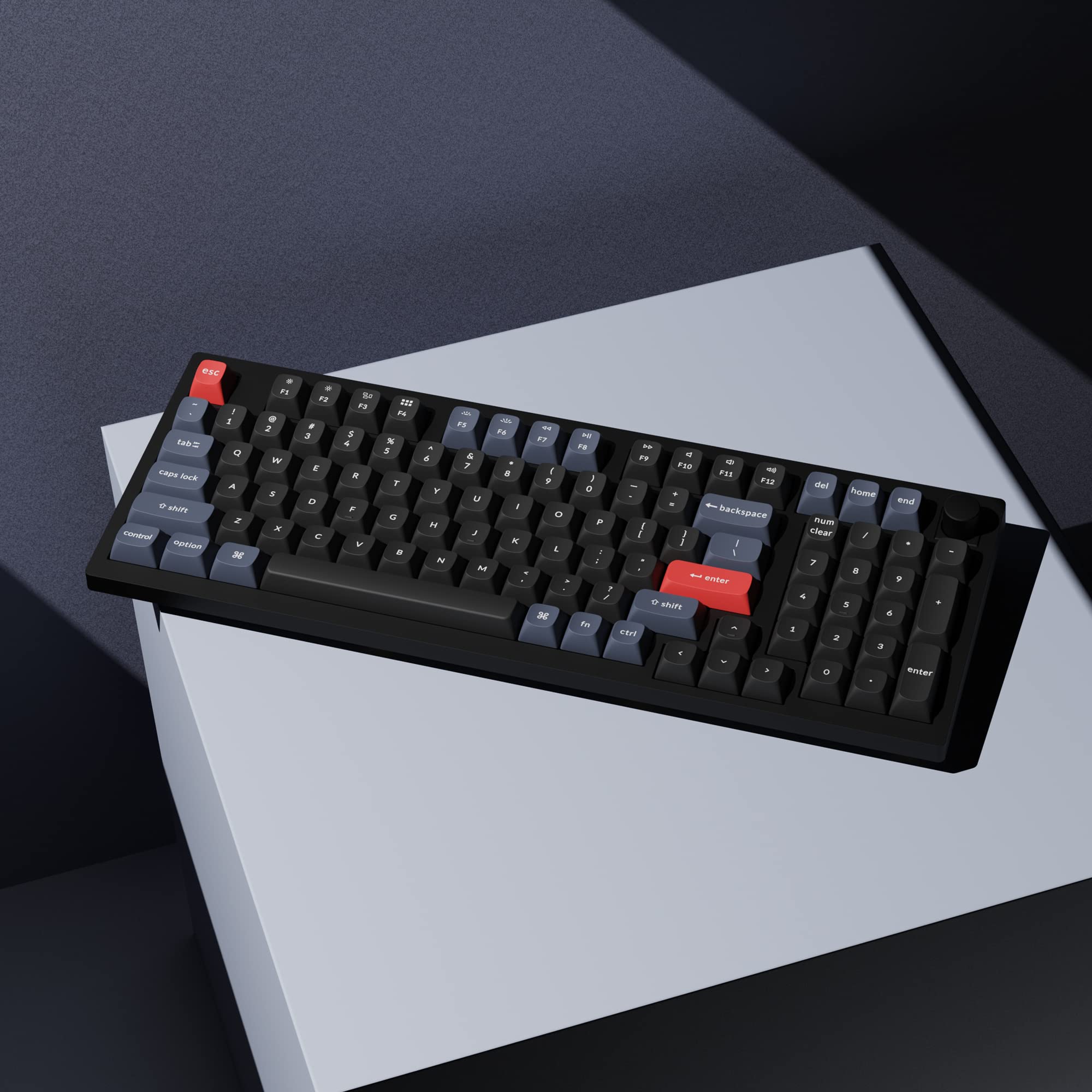 Keychron V5 Wired Custom Mechanical Keyboard with Knob - 96% Compact Layout, QMK/VIA Programmable, Hot-Swappable K Pro Brown Switches, Mac/Windows/Linux Compatible (Black) - Perfect for Gaming, Coding & Office Work