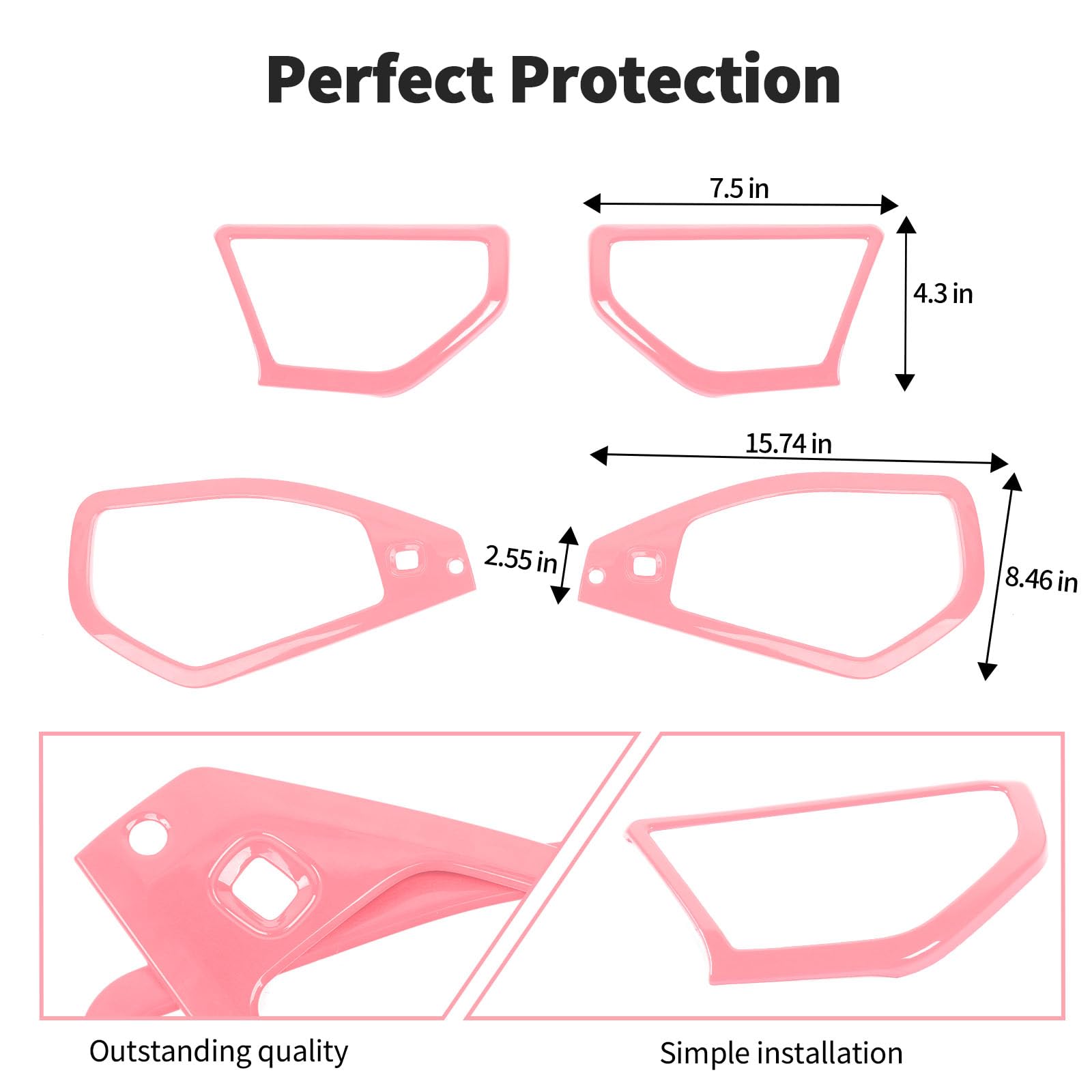 Jeep JL JLU & Gladiator JT Speaker Audio Player Trim Top & A Pillar Cover Trim - ABS Interior Accessories (4PCS, Pink) | Compatible with 2024-2025 Jeep Wrangler JL JLU & Gladiator JT 4xe | Perfect for Car Audio Upgrades & Interior Customization