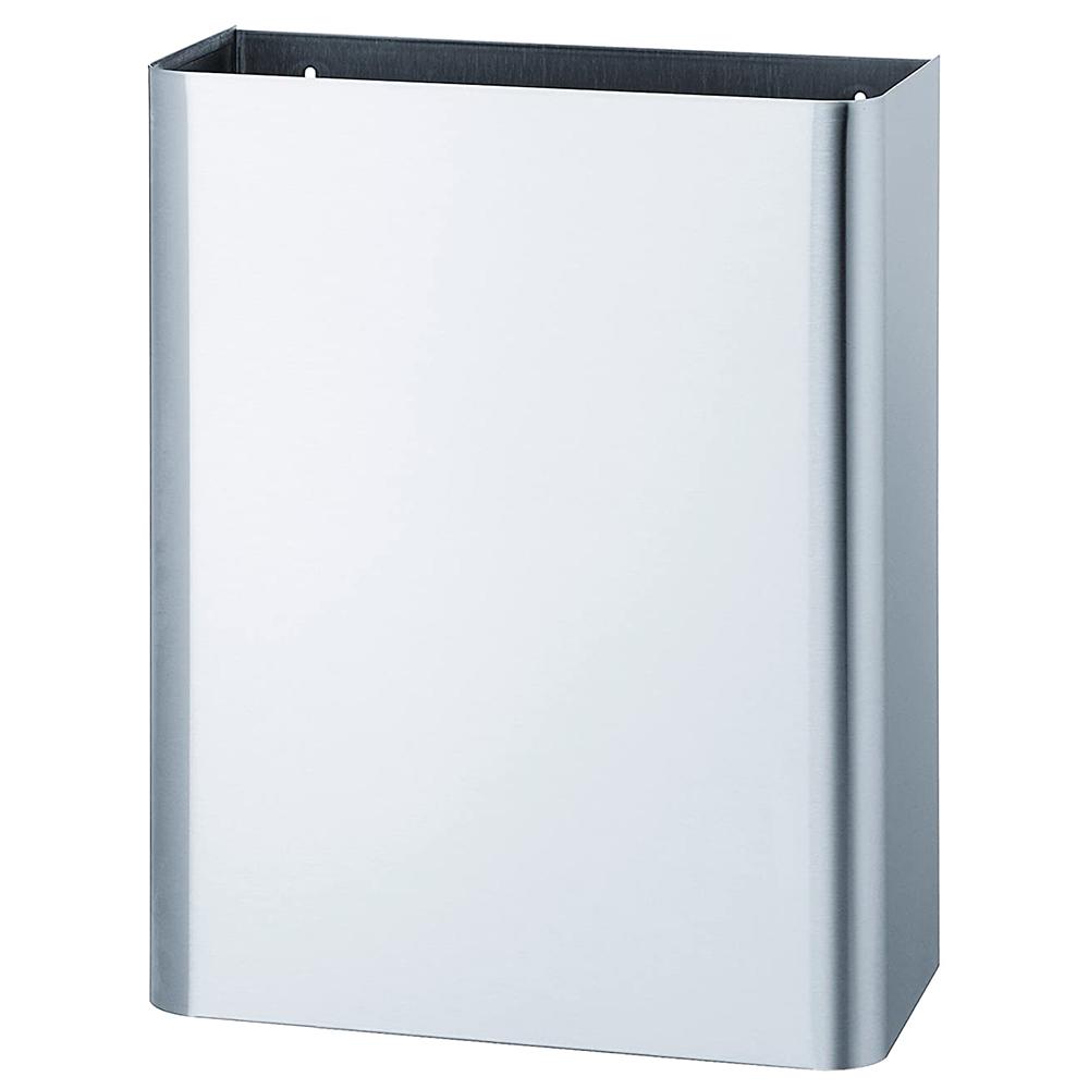 Bradley 356 0000 16.5 Gallon Surface Mounted Waste Receptacle - Satin Stainless Steel Trash Can for Commercial Restrooms & Office Spaces