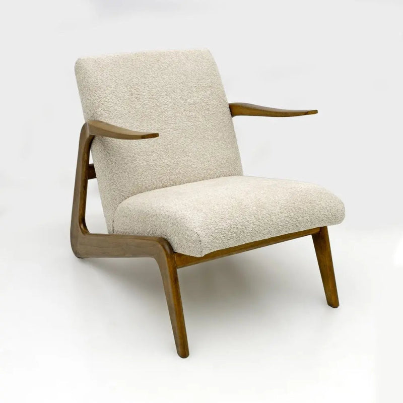 Handmade Mid-Century Modern Italian Boucle Lounge Chairs - Luxury Comfort for Living Room, Office & Reading Nook - Perfect for Relaxing & Stylish Home Decor