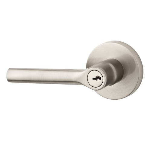 Baldwin EN.TUB.CRR Single Cylinder Keyed Entry Leverset - Contemporary R Design in Satin Nickel Finish for Home & Office Security