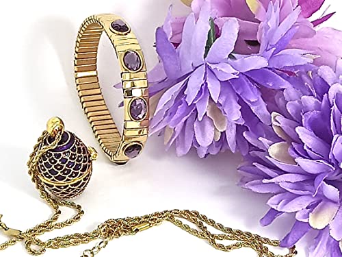 purple faberge egg jewelry set