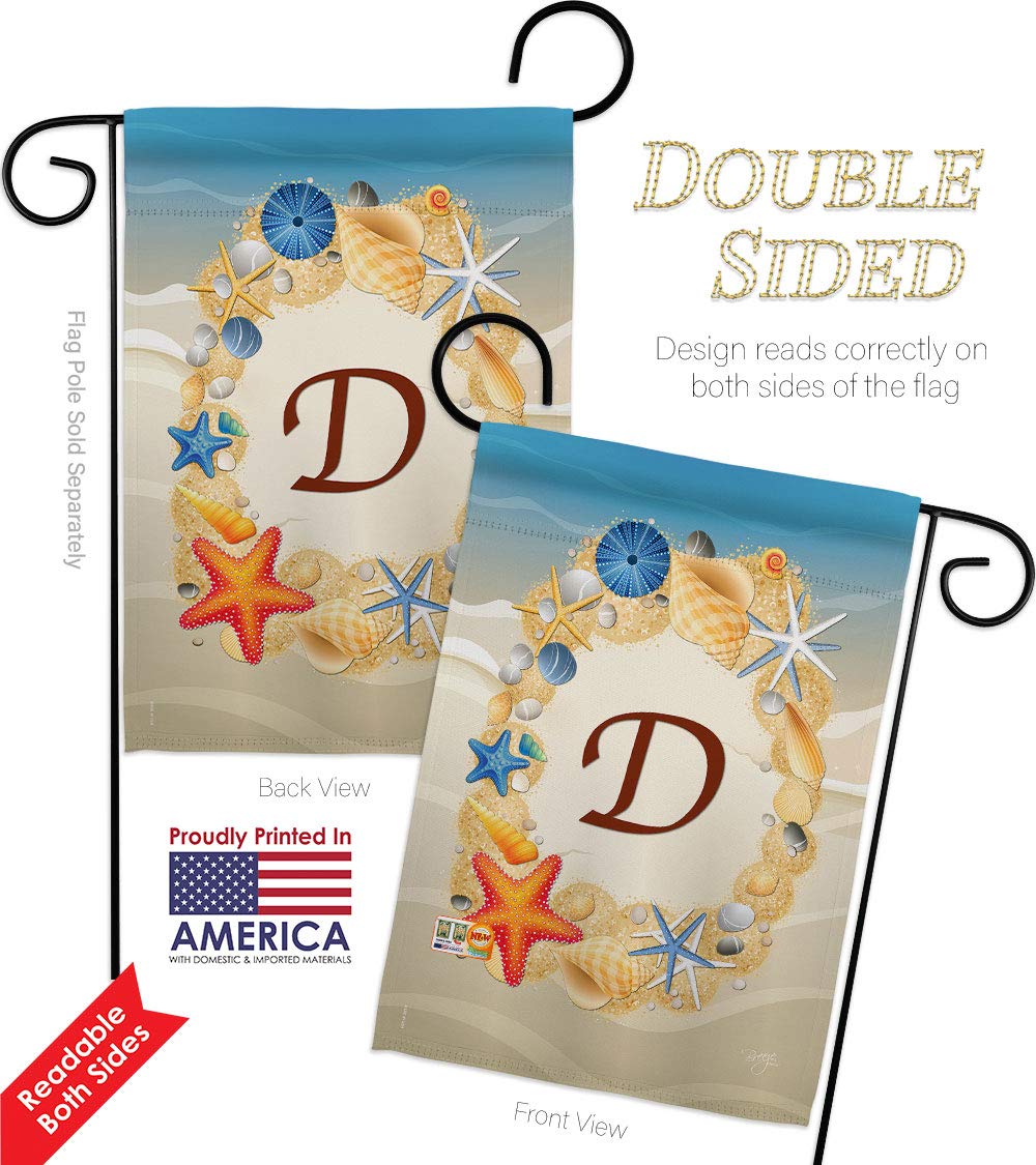 Summer Monogram Garden Flag Set - Coastal Beach Decor for Outdoor Yard