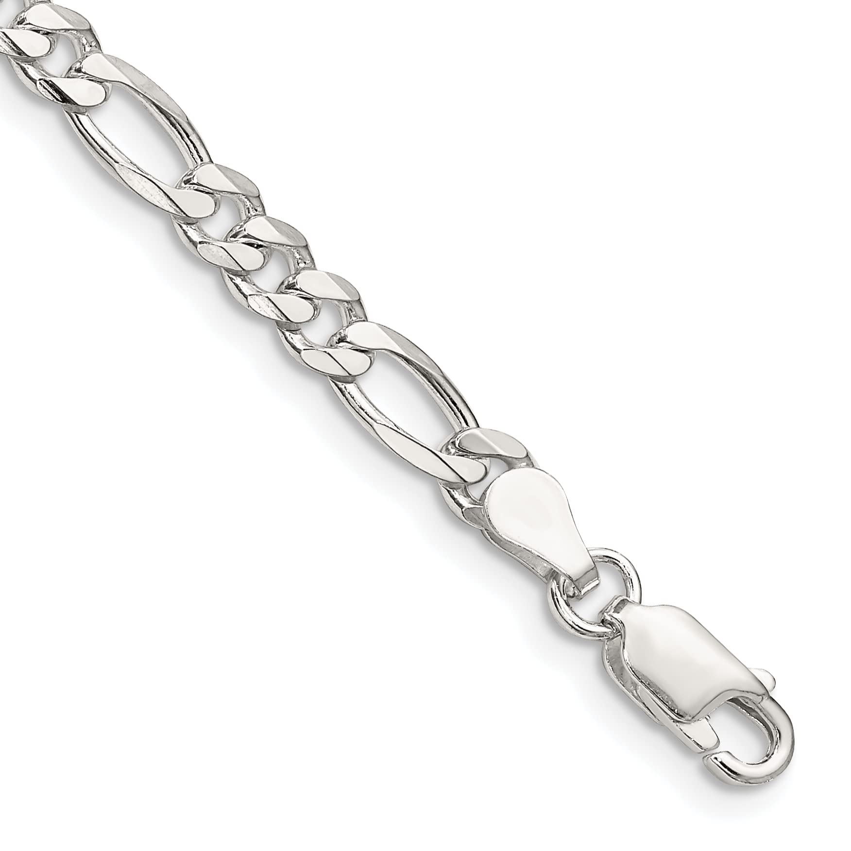 IceCarats 925 Sterling Silver 4.5mm Figaro Link Chain Anklet - Dainty Summer Beach Foot Jewelry for Women, Perfect for Vacation, Pool Party & Boho Style Outfits