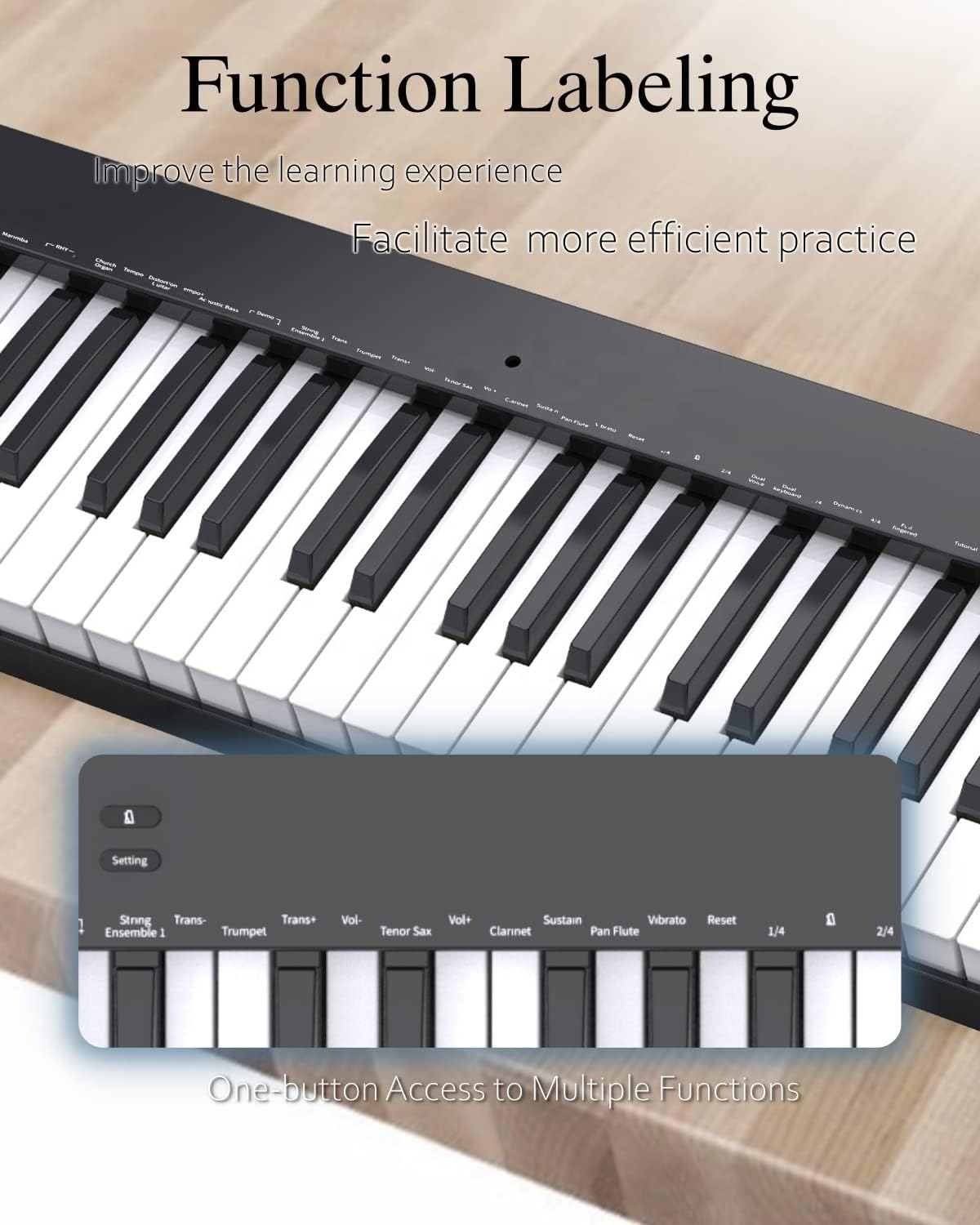 61-Key Semi-Weighted Portable Digital Piano Keyboard with Stand, Headphones & Sustain Pedal - Ideal for Beginners, Home Practice & Live Performances - Includes Carrying Case (Black)