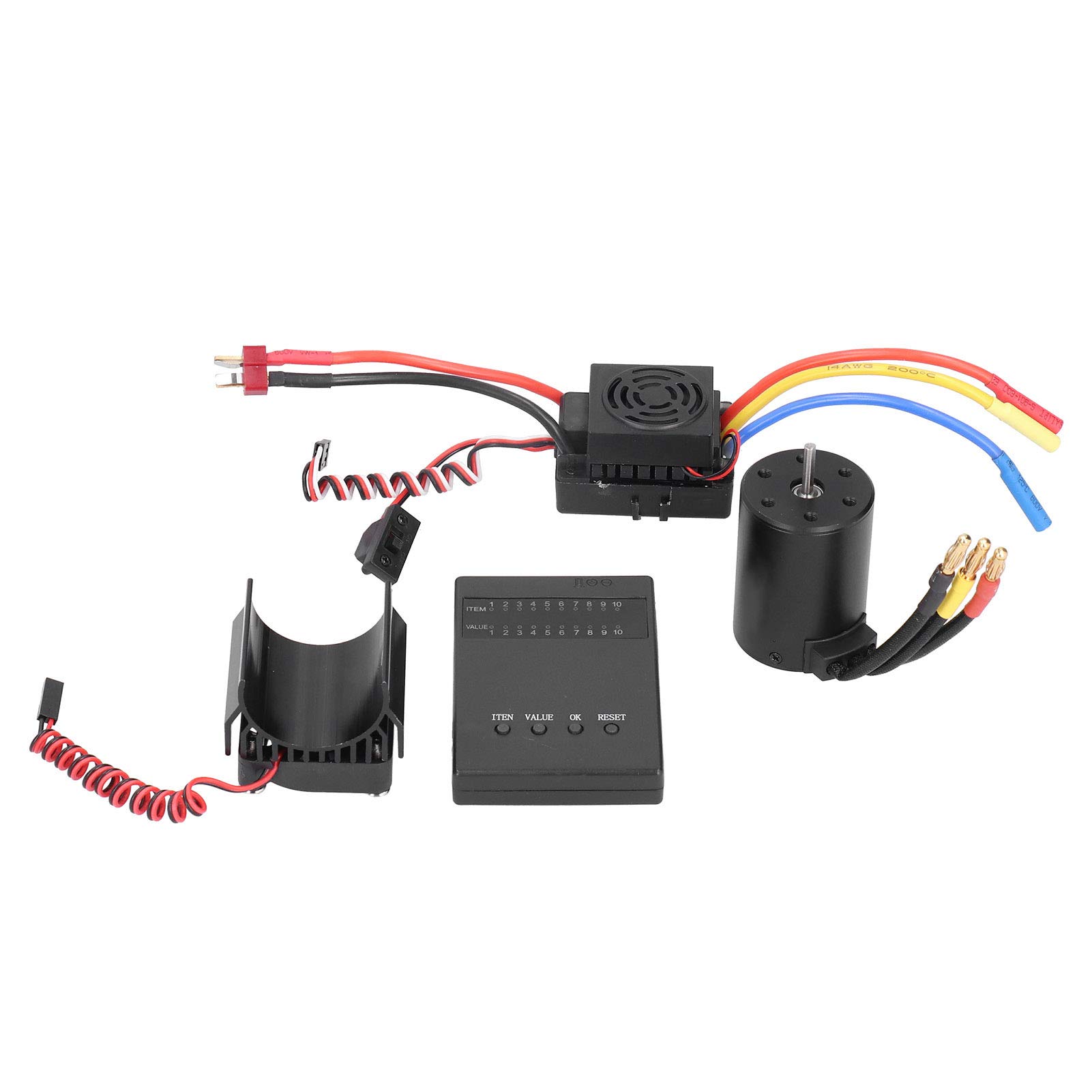 WNSC RC Motor Heat Sink & Brushless ESC - Black 3650 4300KV for 1/10 Scale RC Cars - High Performance Cooling System for Racing & Off-Road RC Vehicles