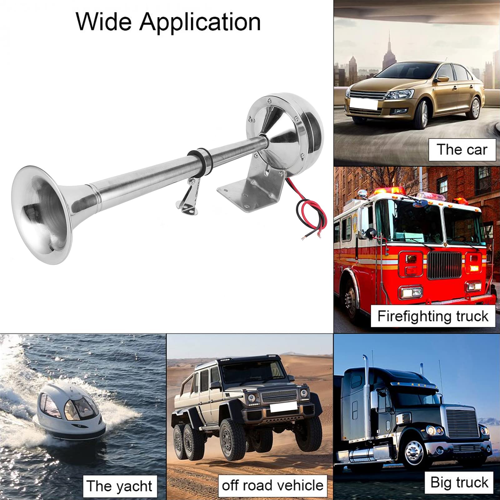 12V Single Air Horn - Easy to Install, Anti-Corrosion Marine & Truck Air Horn for Boats, Trucks, Lorries - Perfect for Emergency Alerts & Vehicle Safety