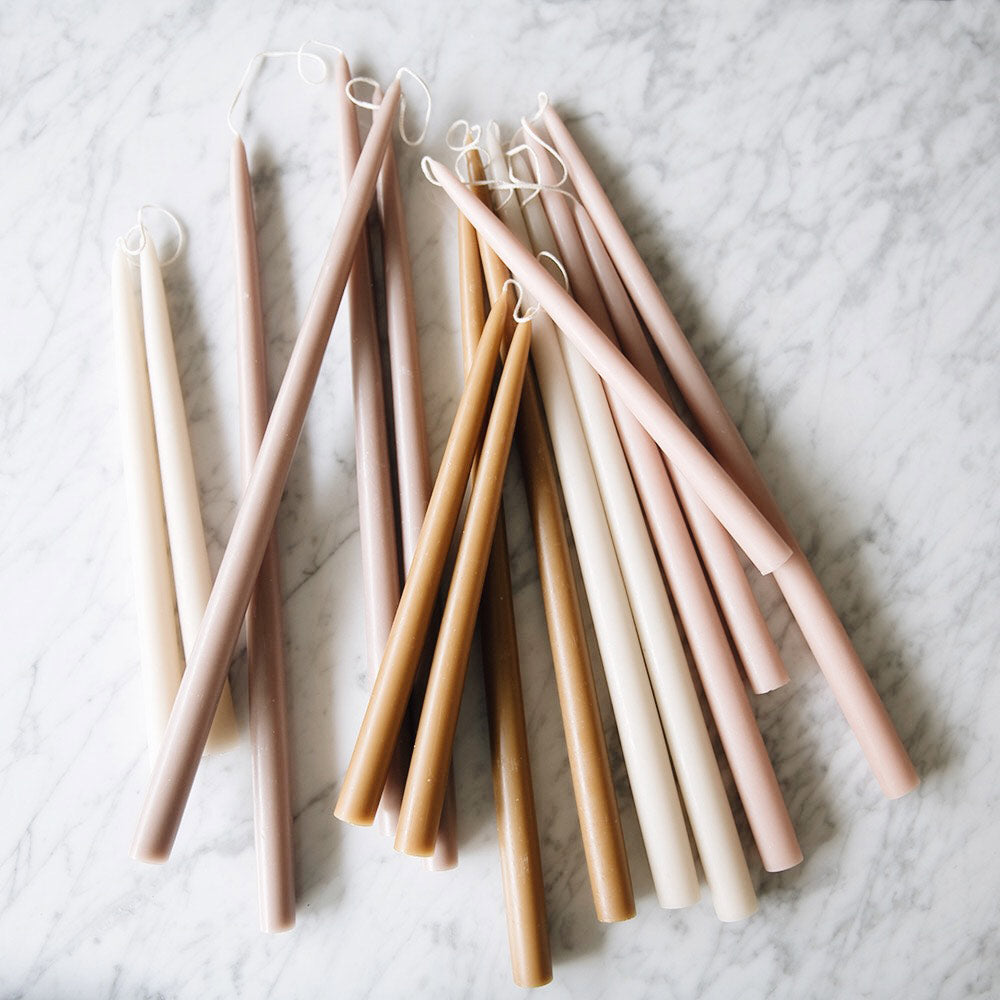 Premium Greige Taper Candles - Long-Lasting Dripless Wax for Elegant Dining, Weddings & Romantic Home Decor
