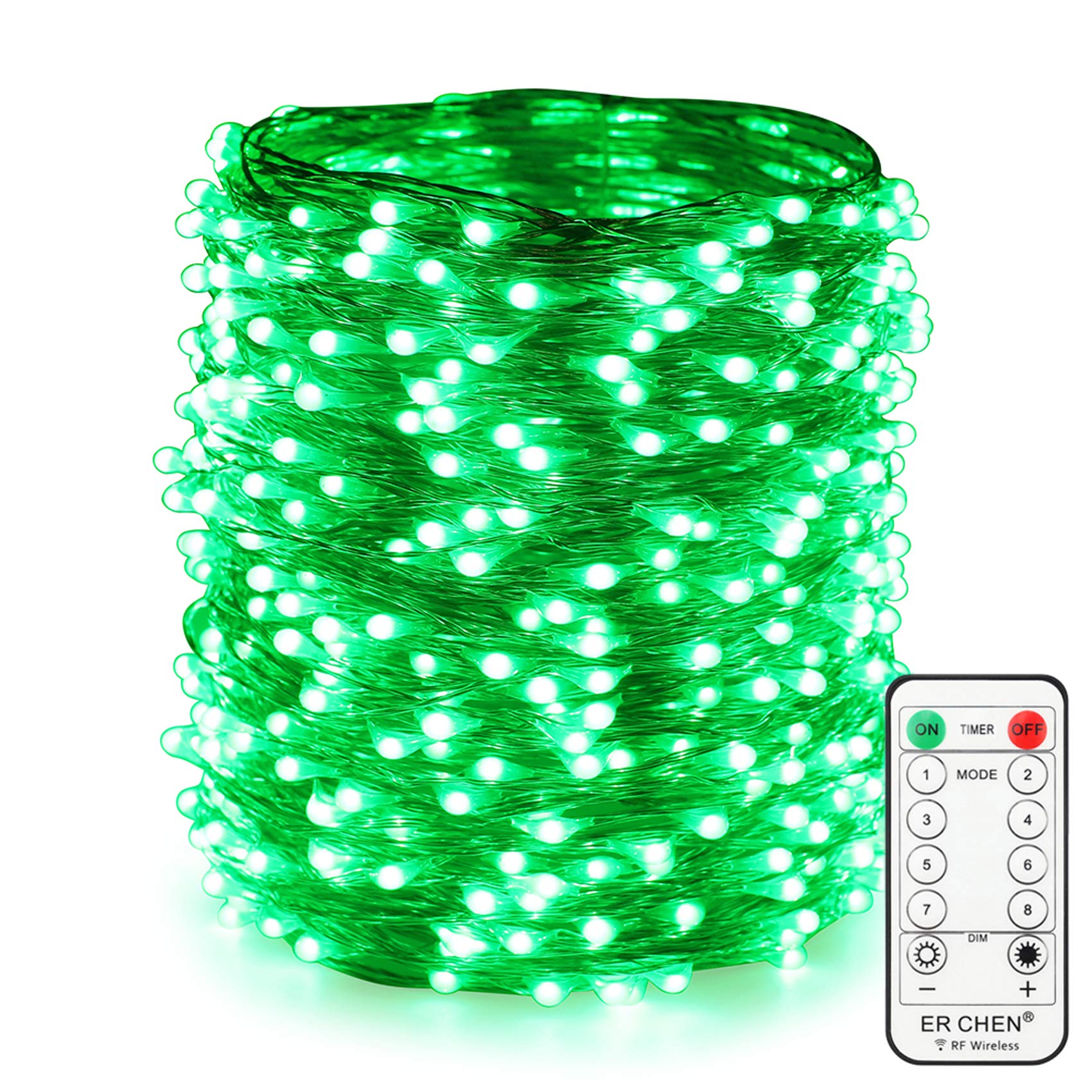 200 LED Starry String Lights 66ft - Dimmable Fairy Lights with Remote Control, Waterproof Copper Wire for Indoor & Outdoor Decor - Perfect for Bedroom, Patio, Garden, Wedding, Party (Green)