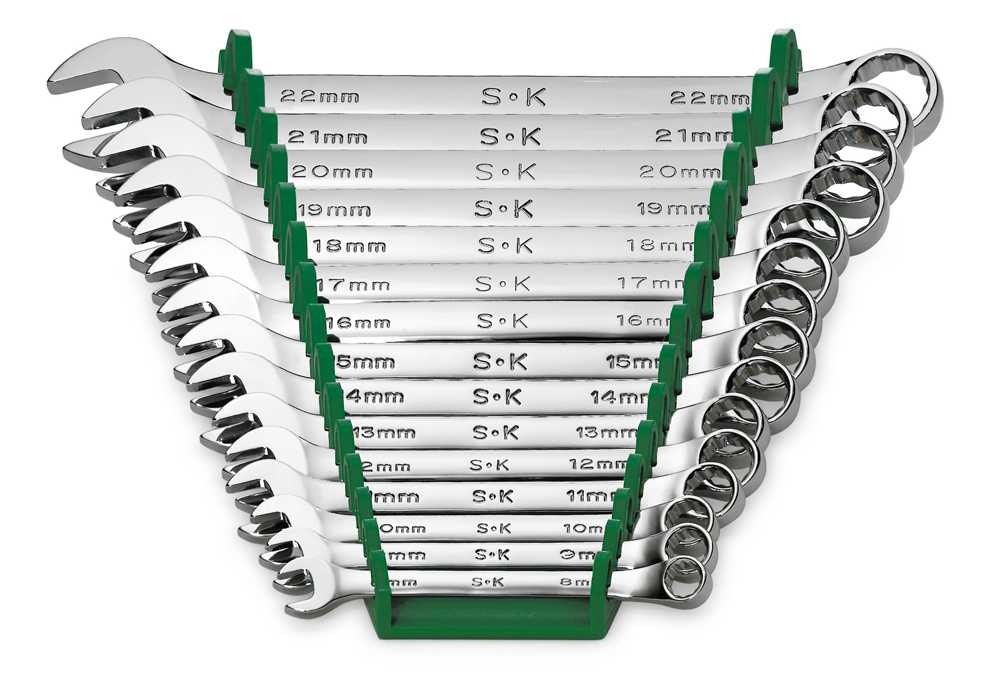 15-Piece 12-Point Metric Combination Wrench Set - Chrome Plated for Durability - Perfect for Automotive Repair, Machinery Maintenance & DIY Projects