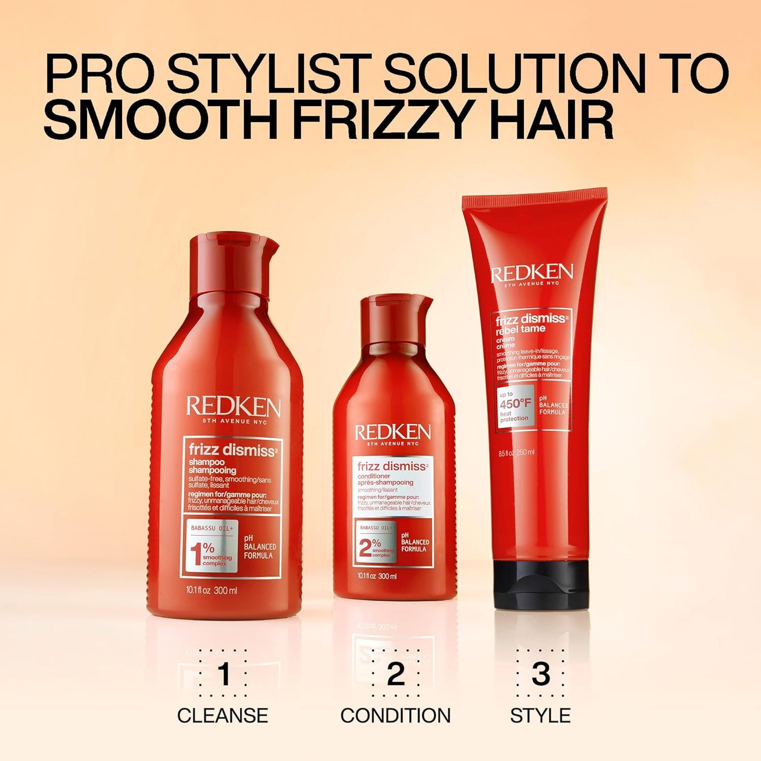 Redken Frizz Dismiss Sulfate Free Shampoo & Conditioner Set - Smoothing Treatment for Frizzy, Dry Hair - Controls Frizz & Adds Shine - Perfect for Daily Hair Care & Salon-Quality Results at Home