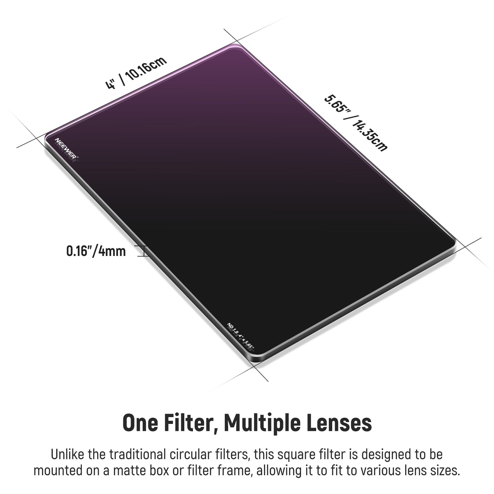 NEEWER 2 Pack ND0.9 (3 Stops) & ND1.8 (6 Stops) Square Neutral Density Filters for DSLR Camera Photography - Perfect for Landscape, Long Exposure & Video Shooting