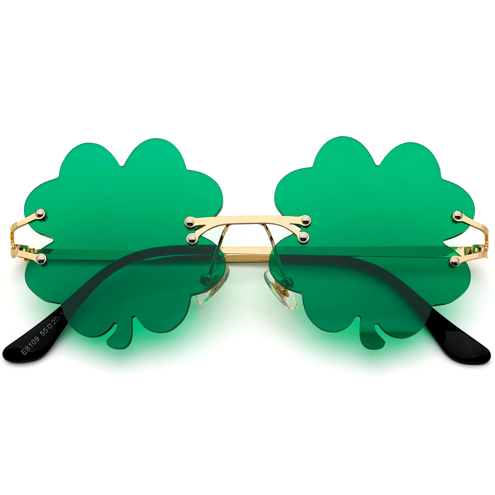 St. Patrick's Day Sunglasses for Women & Men - Irish Shamrock Green Four Leaf Clover Costume Party Glasses | Fun Festival, Parade, Pub Crawl Accessories