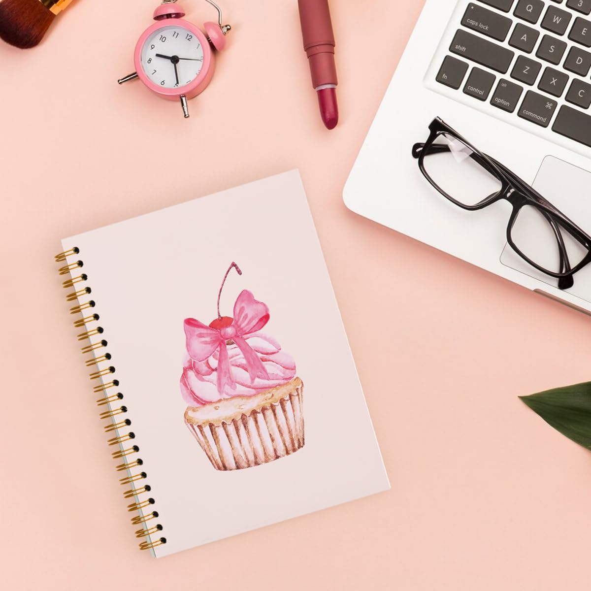 Elegant Pink Bow Coquette Notebook Journal - Aesthetic Hardcover Spiral Notebook 5.5x8.3 for Women, Preppy Office Supplies & Desk Accessories | Perfect for School, Work, Journaling & Gift Giving