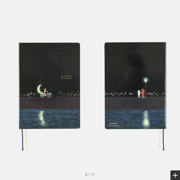 Hobonichi Techo 2025 Planner - A5 Size English Edition | January Start, Monday Start | Daily Planner with Crescent Moon Design by Hiroko Kubota | Perfect for Journaling, Scheduling & Productivity