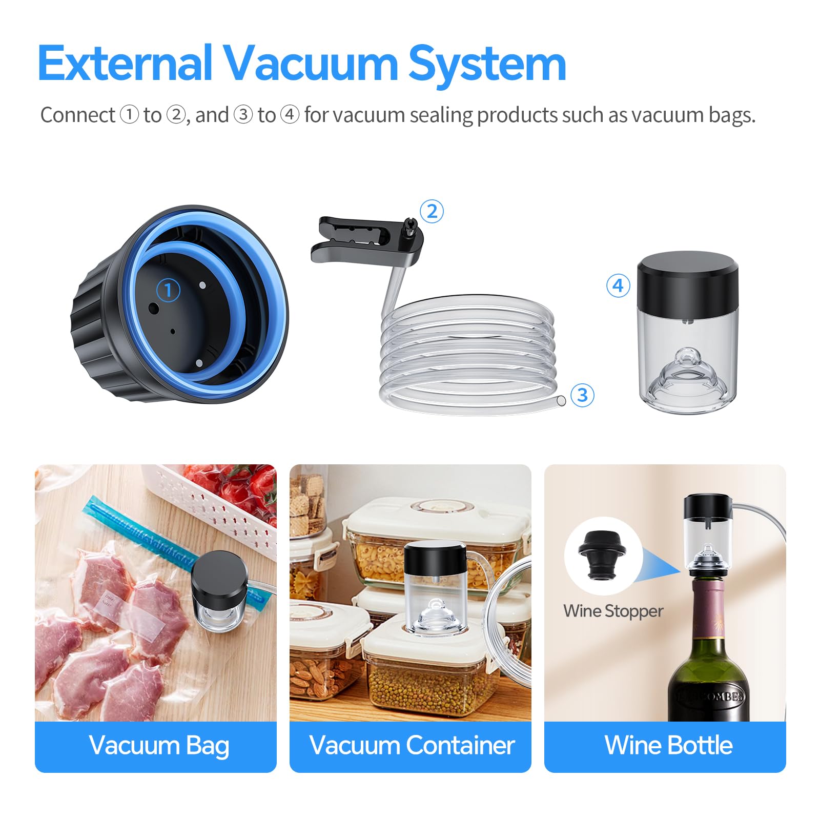 Electric Mason Jar Vacuum Sealer Kit - Wide & Regular Mouth Jar Sealer with Vacuum Bags | Cordless Food Storage System for Canning, Meal Prep & Freshness Preservation | Strong Suction, Black | Perfect for Home Kitchen, Camping & Long-Term Food Storage