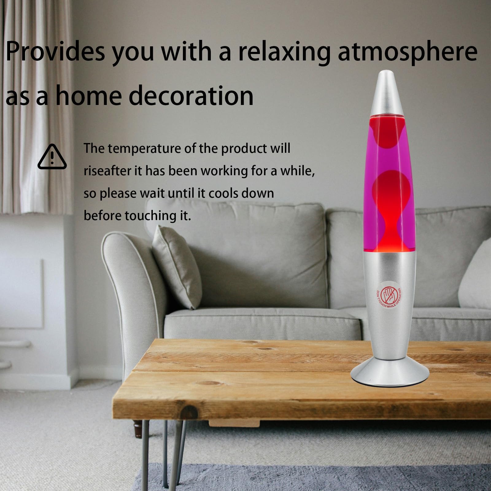 13IN Red Magma Lamp with Purple Liquid & Red Wax - Liquid Motion Night Light for Home Decor, Bedroom, Office, Camp - Perfect Gift for Adults, Girls & Boys (Silver) | Creates Relaxing Ambiance for Meditation, Study & Romantic Settings