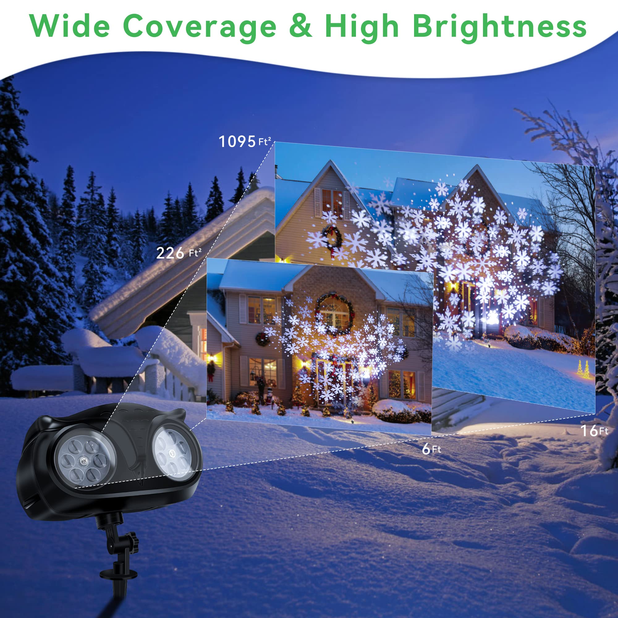 Waterproof LED Snowfall Lights for Outdoor Holiday Decor - Garden & Patio
