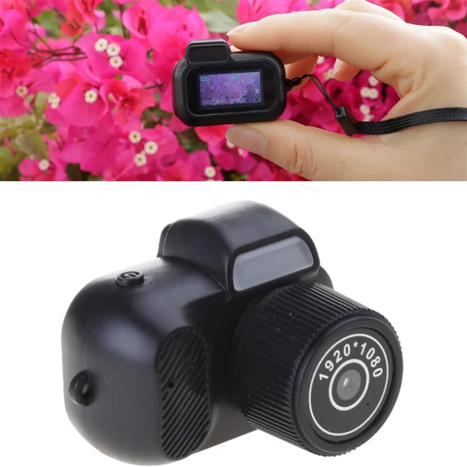 EJIMUQO 1080P HD Mini Keychain Camera - Portable Sport Camera with 100 Mins Battery Life, No Memory Card Needed (Black) - Perfect for Travel, Sports, Security & Everyday Recording