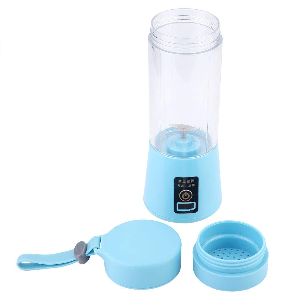 Portable USB Rechargeable Juicer Blender for Fruits & Vegetables - Compact Travel & Outdoor Juice Extractor (Blue, 12oz) - Perfect for Camping, Hiking, Gym & Healthy On-the-Go Lifestyle