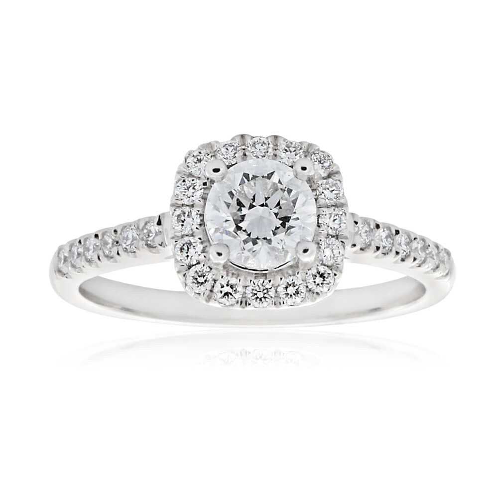 18ct White Gold 3/4 Carat Solitaire Engagement Ring with ½ Carat GIA SI Certified Center Diamond - Perfect for Proposals, Anniversaries & Special Occasions