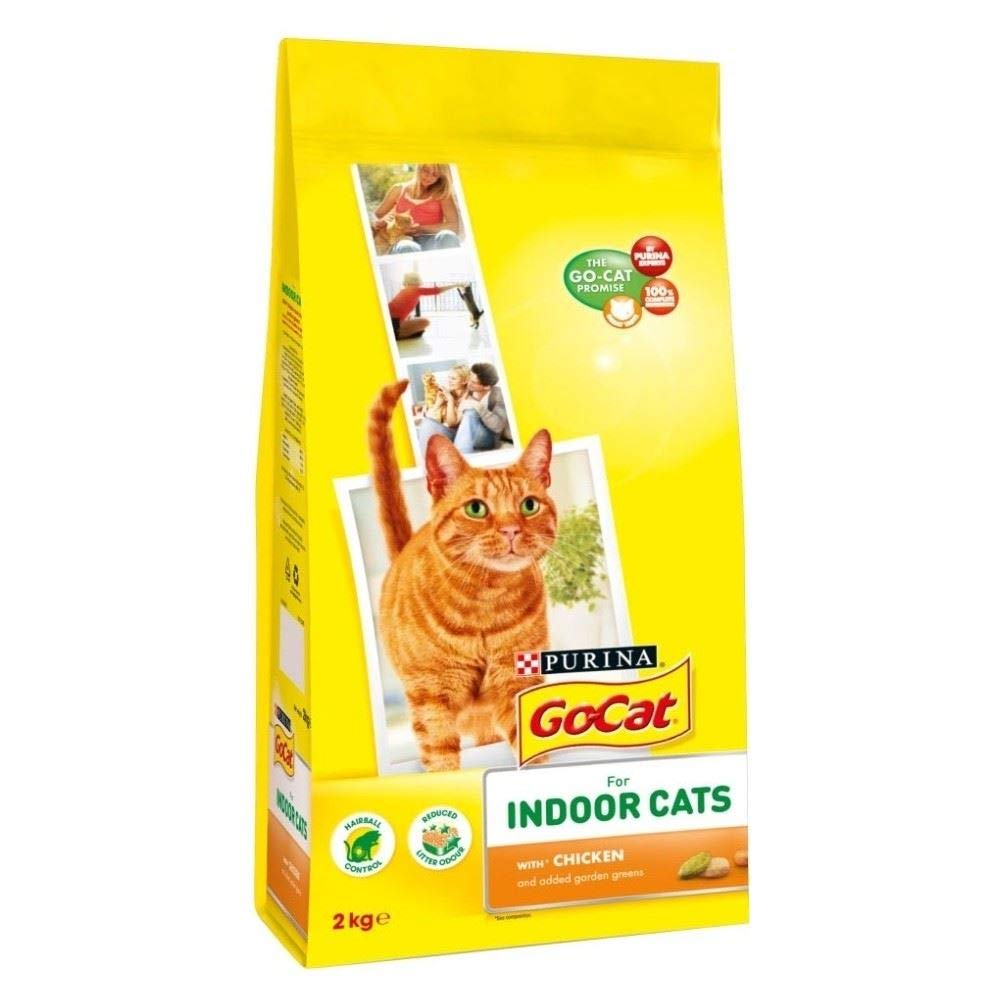 Premium Go Cat Complete Indoor Adult Dry Cat Food with Chicken, Vegetables & Garden Greens - 2kg Bag for Healthy Weight & Digestion - Ideal for Indoor Cats & Busy Pet Owners