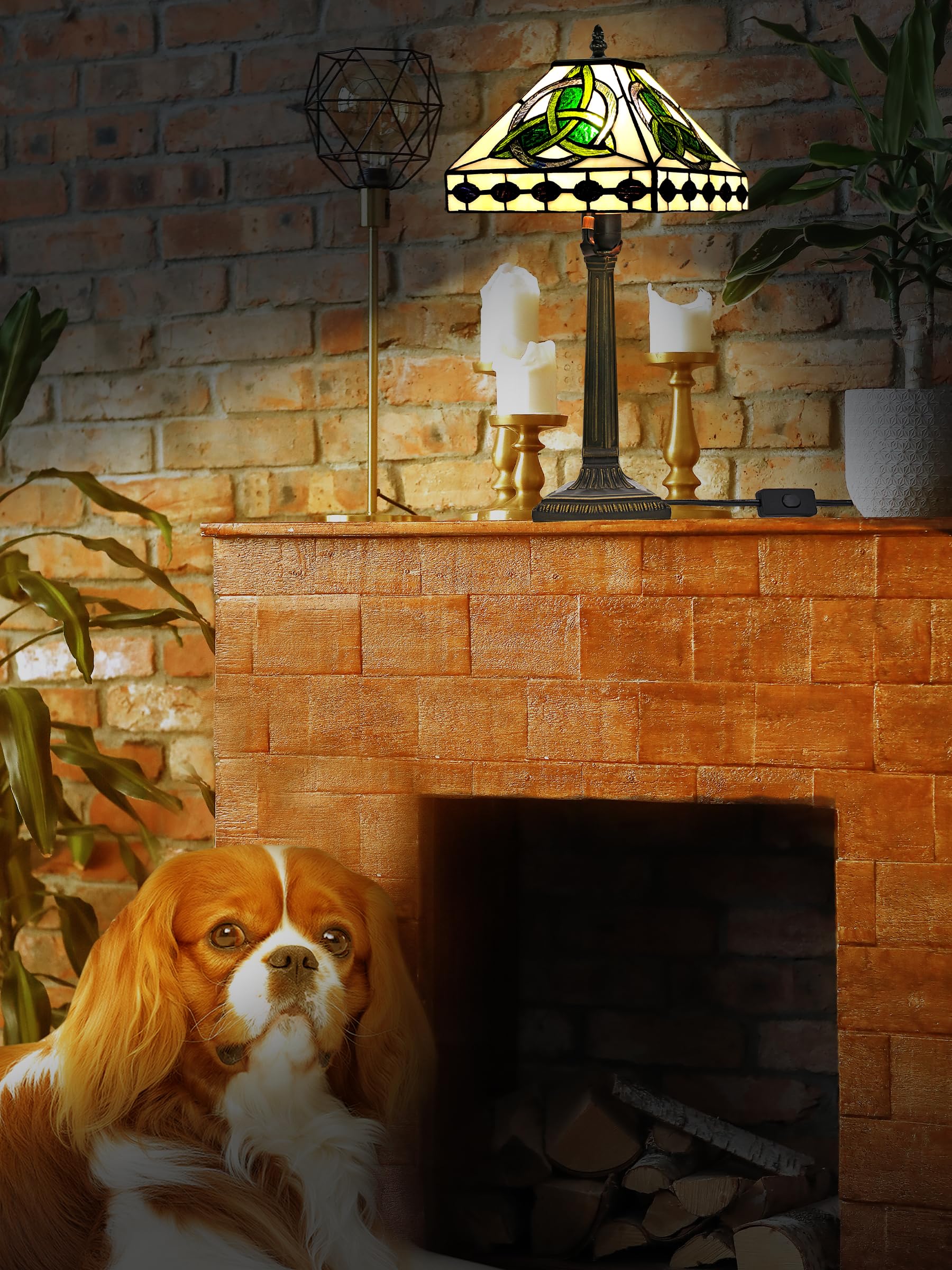 KY&BOSAM Tiffany Round Celtic Table Lamp - 18