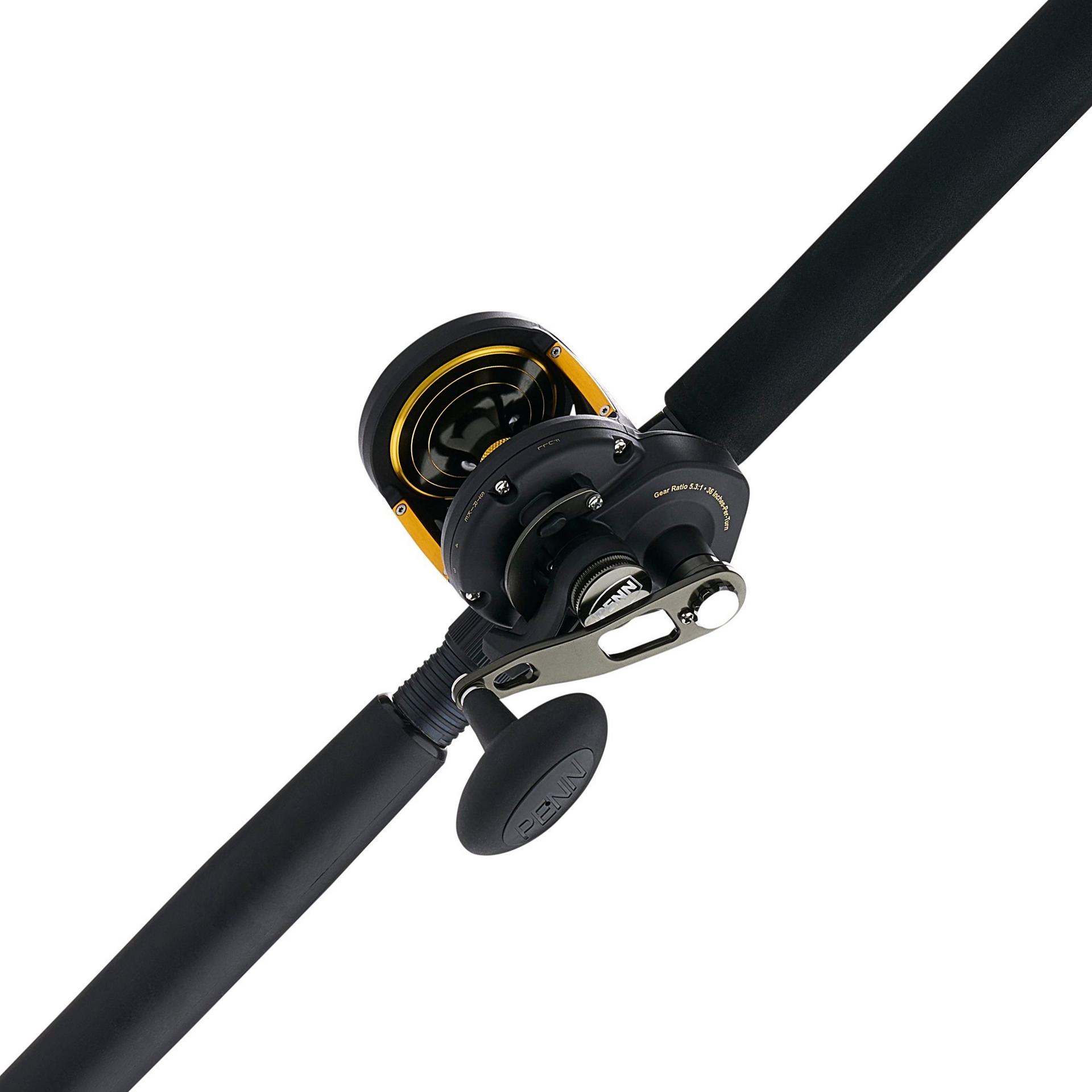 Squall® II Lever Drag Conventional Fishing Rod and Reel Combo - Saltwater & Freshwater Fishing Gear for Offshore, Inshore, and Boat Angling