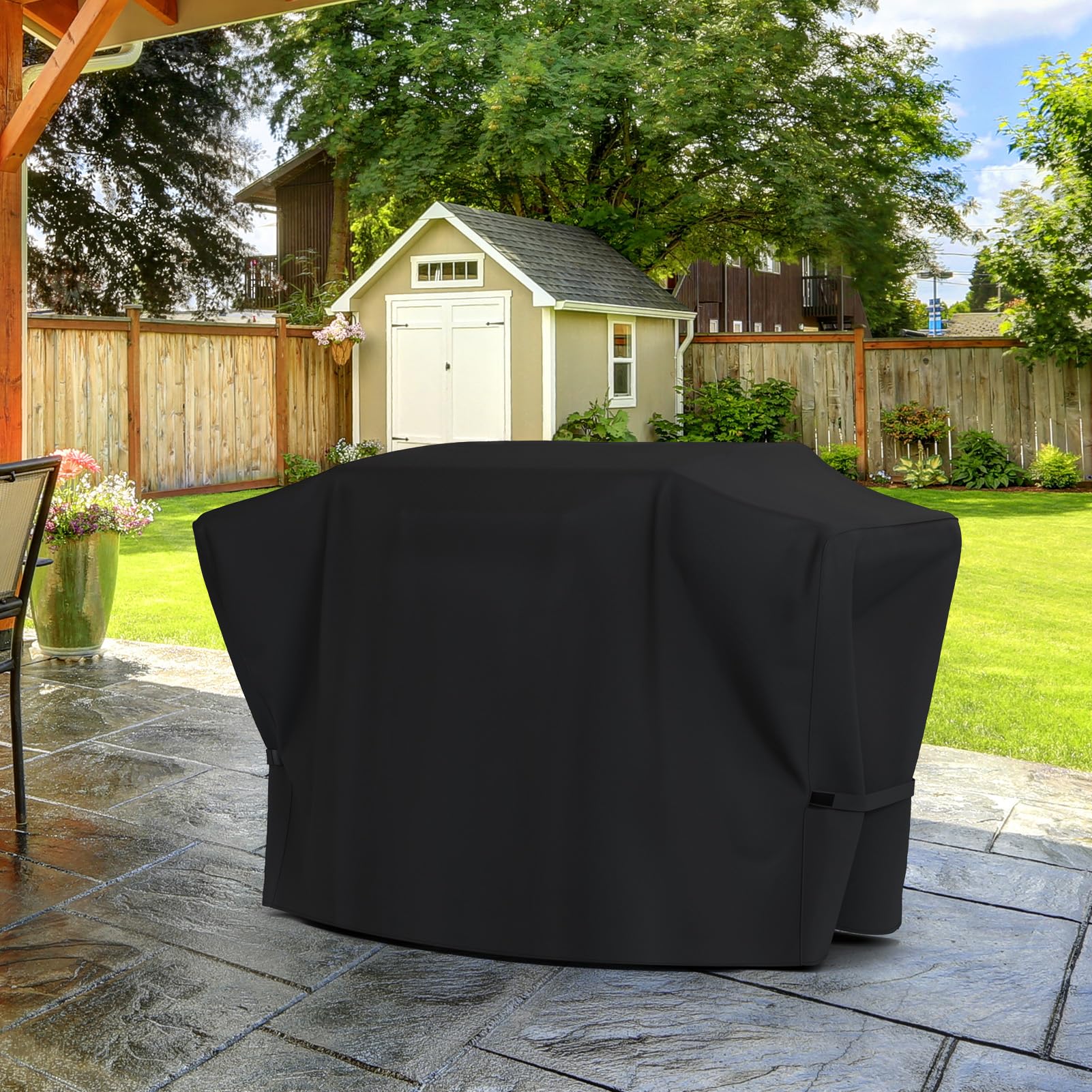 **Blackstone 28 Inch Griddle Cover with Hood – Waterproof BBQ Grill Cover for 5483 Model, Double Strap Design, Lightweight & Fade Resistant – Perfect for Outdoor Cooking, Camping, and Backyard BBQs**