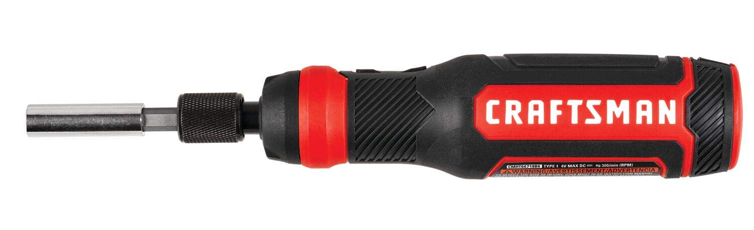 CRAFTSMAN 4V Cordless Screwdriver Set with 8 Accessories (CMHT66718B6) - Perfect for DIY Home Repairs, Furniture Assembly & Electrical Projects