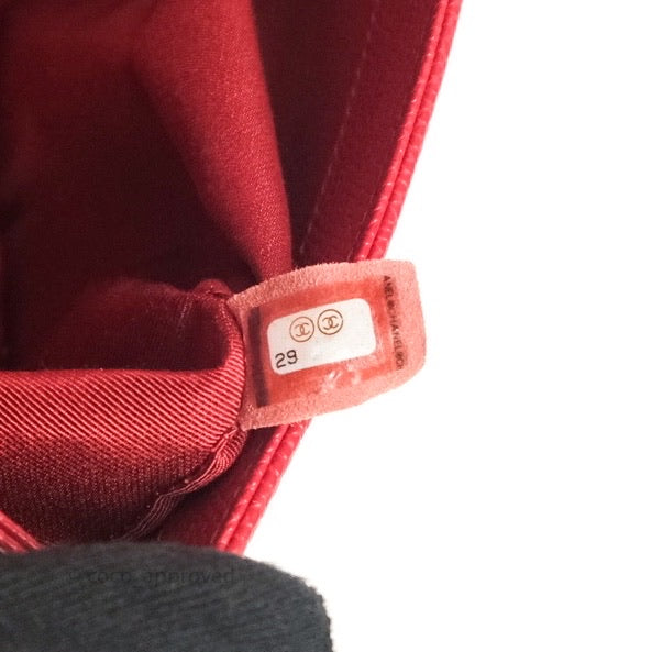 Chanel Boy Quilted Medium Handbag in Red Caviar Leather with Gold Hardware - Perfect for Evening Events, Parties & Luxury Fashion Accessories