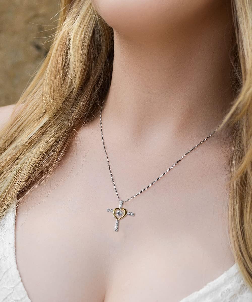 Zapbest My Daughter Necklace - Elegant Birthday & Graduation Gift from Dad or Mom - Cross Dancing Pendant for Special Occasions & Everyday Wear