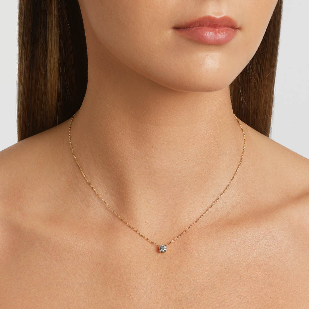 0.50ct Lab Grown Diamond Round Pendant Necklace in 10k Gold - Perfect for Weddings, Anniversaries & Everyday Elegance