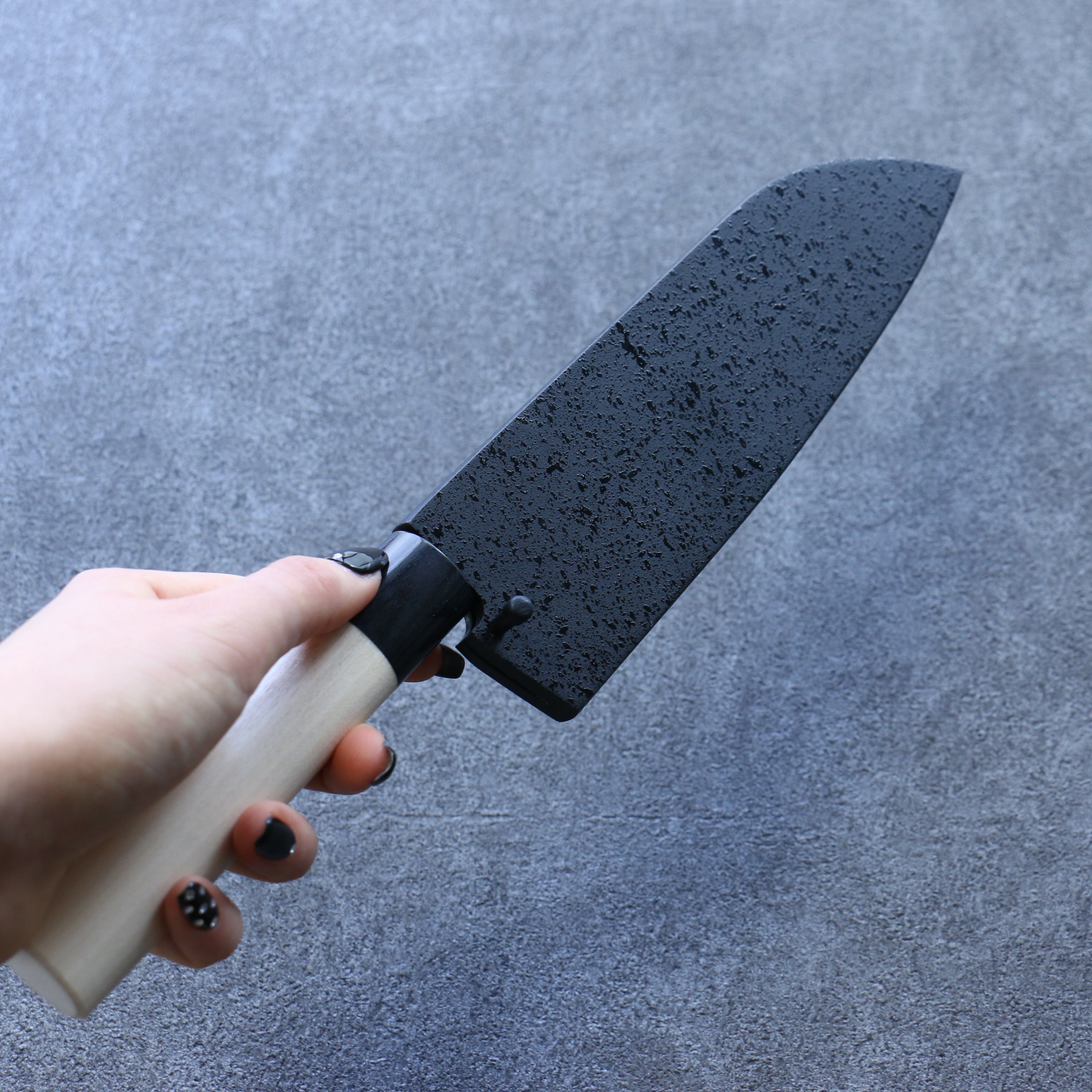 Premium Kuroshime Magnolia Wood Sheath for 165mm Santoku Knife - Handcrafted Plywood Pin Protection - Perfect for Kitchen Storage, Travel & Gift Giving
