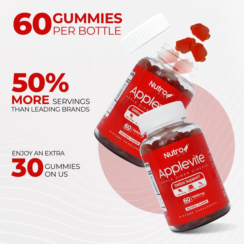 Apple Cider Vinegar Gummies with Beetroot & Pomegranate - 60 Count for Home Cleaning & Health