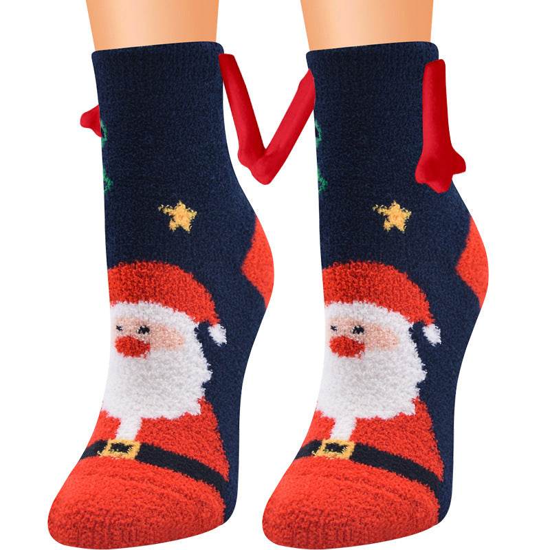 Hand In Hand Magnetic Christmas Socks - Festive Holiday Socks for Couples & Families - Perfect for Christmas Gifts, Stocking Stuffers & Winter Home Decor