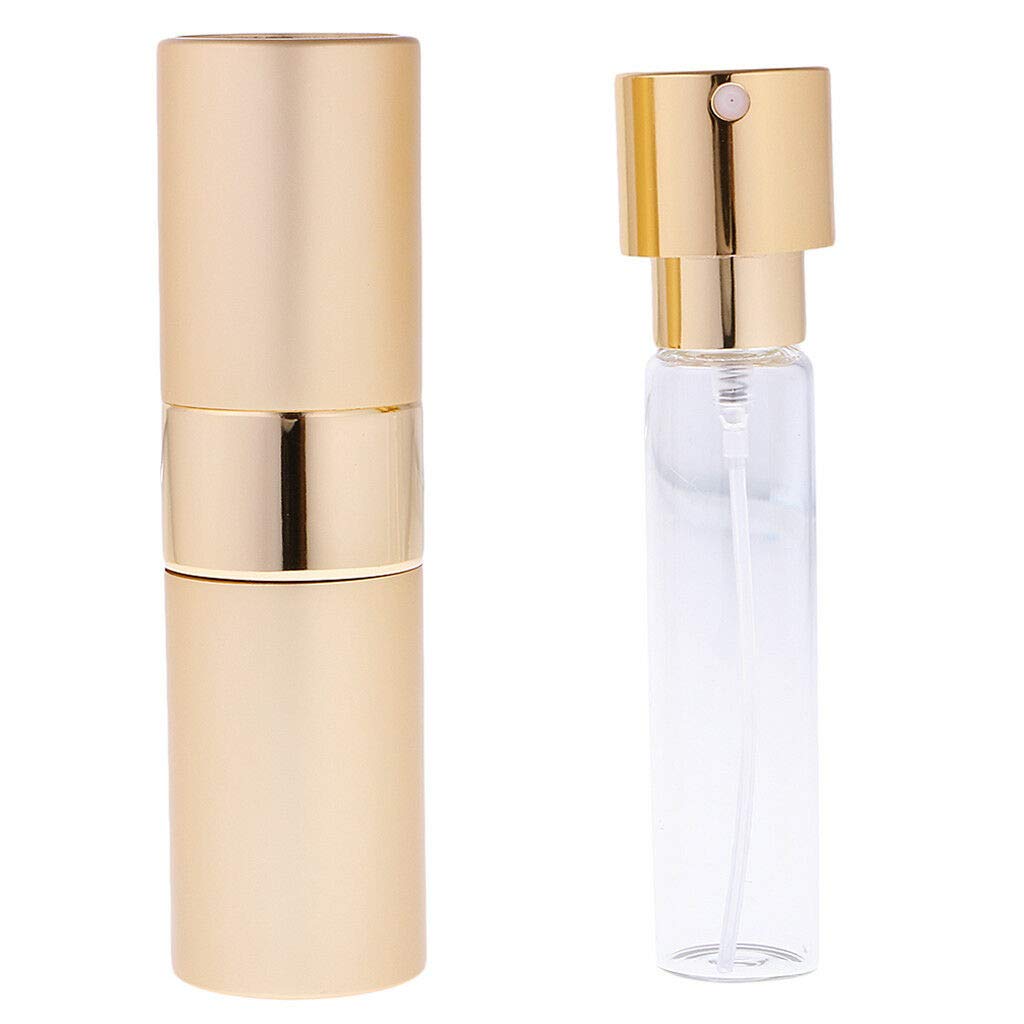 15ml Travel Perfume Atomizer Bottle with Pump Spray - Portable Cosmetic Refillable Diffuser for Women & Men - Perfect for Gym, Travel, and On-the-Go Fragrance Touch Ups (Yellow)