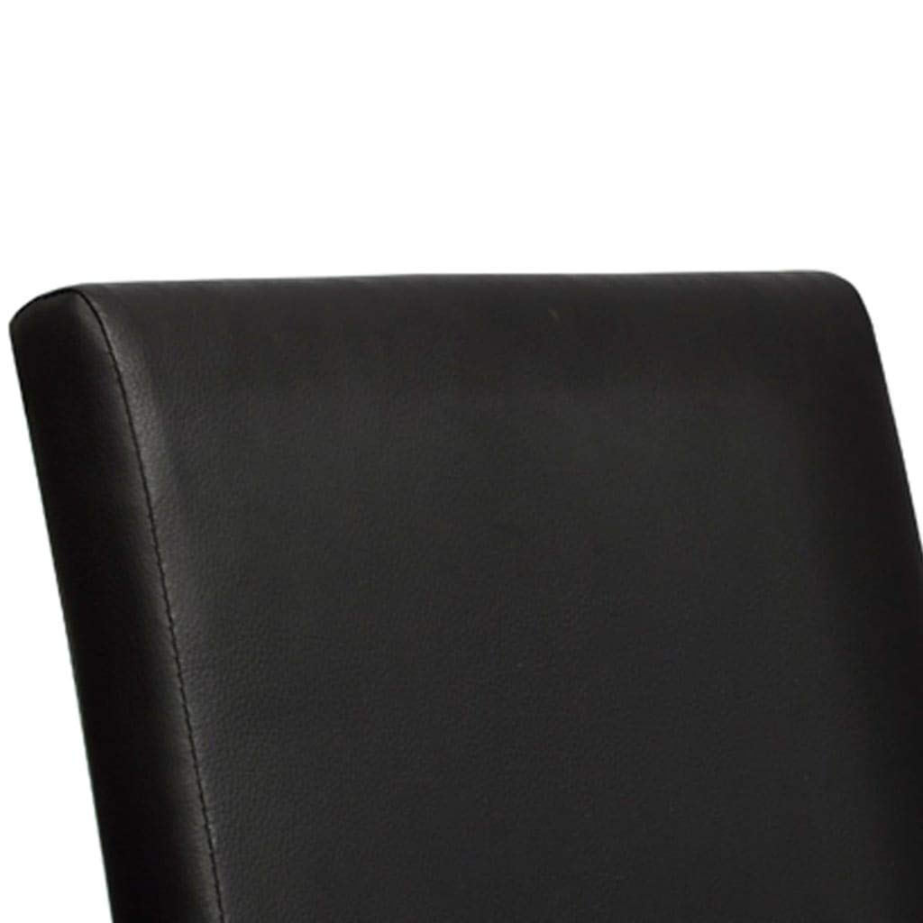 4-Piece Modern Dining Chair Set - Faux Leather Upholstered Kitchen & Dining Room Chairs - Comfortable Black Seating for Home, Restaurant & Office Use