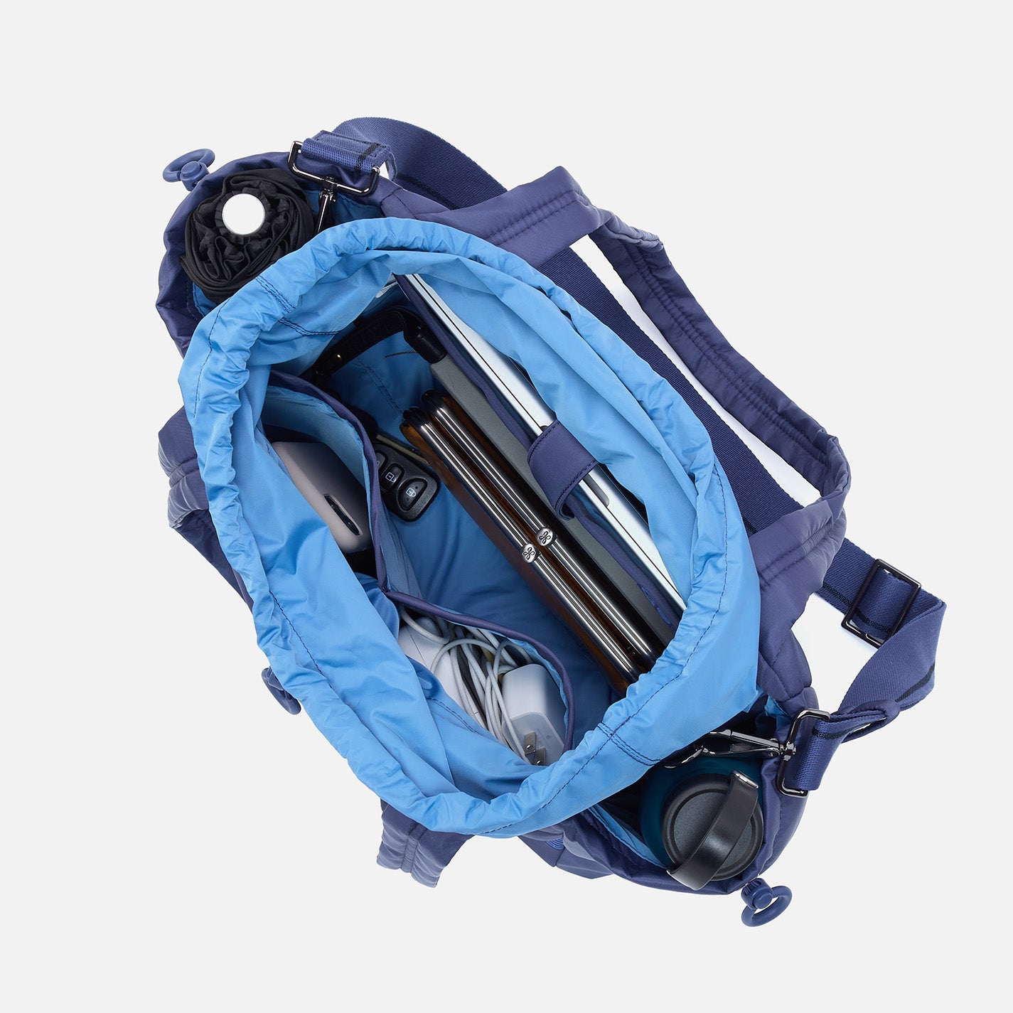 Eco-Friendly ALL IN ONE Tote Bag - Recycled CaRefiber Nylon in Ocean Blue | Perfect for Grocery Shopping, Beach Trips & Daily Commute