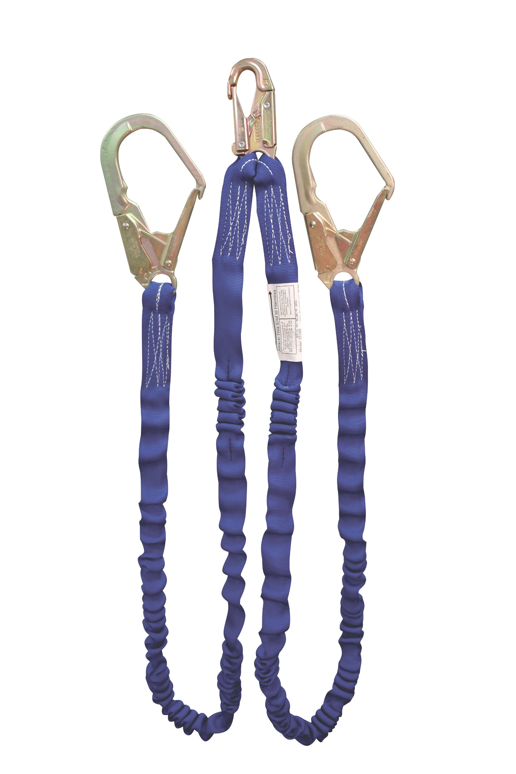 NoPac Shock-Absorbing Polyester Safety Lanyard with Dual Snap Hooks - 6 Foot Fall Protection Lanyard for Construction, Roofing & Industrial Work (1-1/4