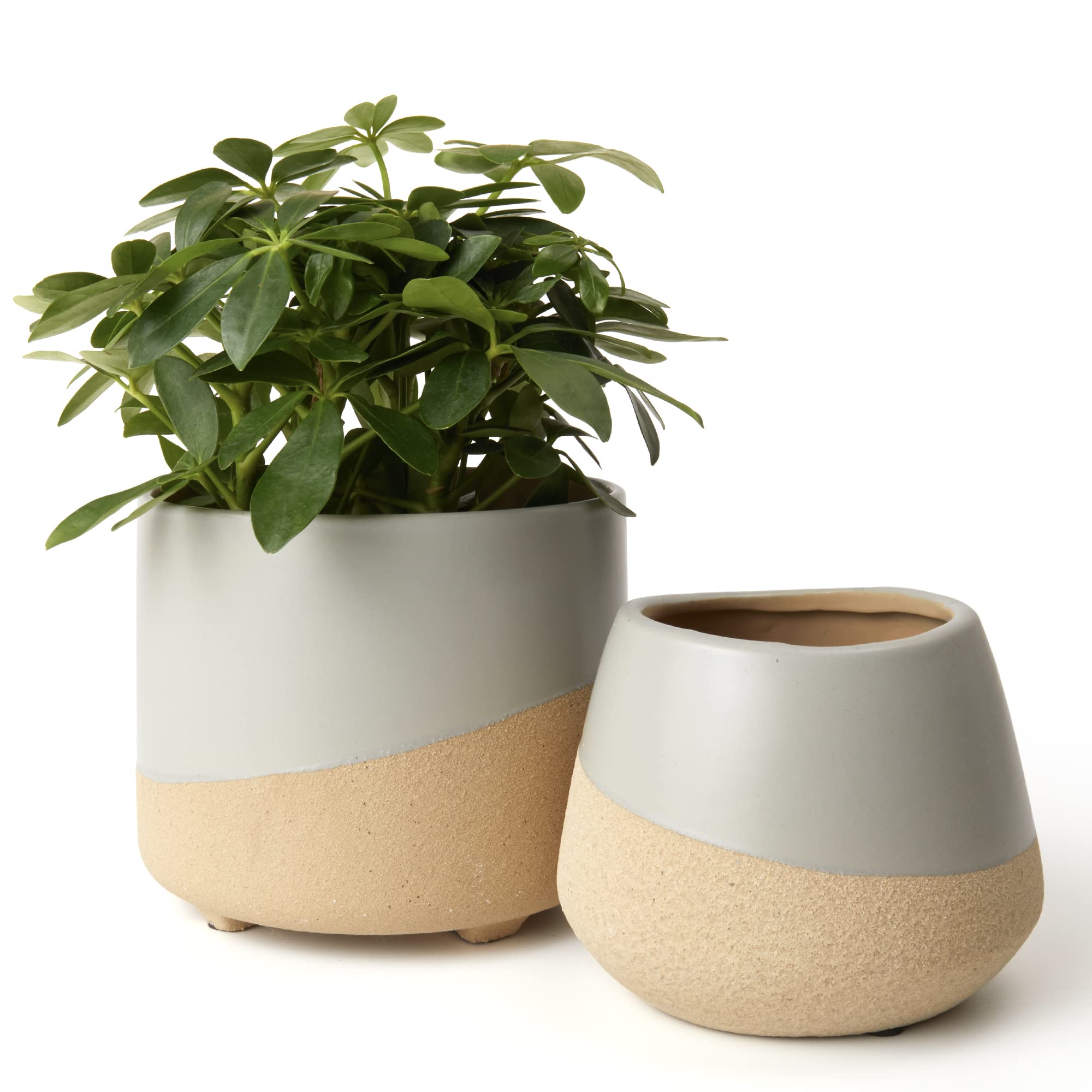 La Jolie Muse Ceramic Planters - 5.5 & 4.3 Inch Modern Flower Pots for Indoor Plants, Succulents, Herbs | Stylish Home & Office Decor