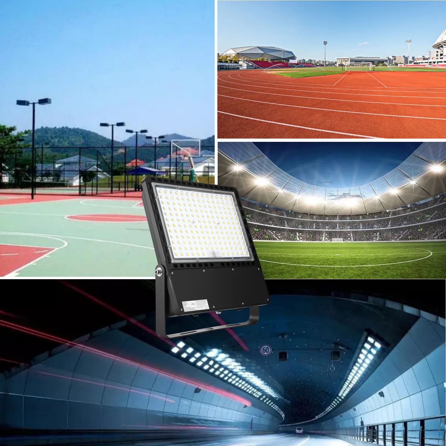 400W LED Flood Light Outdoor - 60,000LM High Brightness (150LM/W), 5000K Daylight White, 100-277V Wide Voltage, IP66 Waterproof - Perfect for Parking Lots, Warehouses, Stadiums, Playgrounds & Backyard Security Lighting