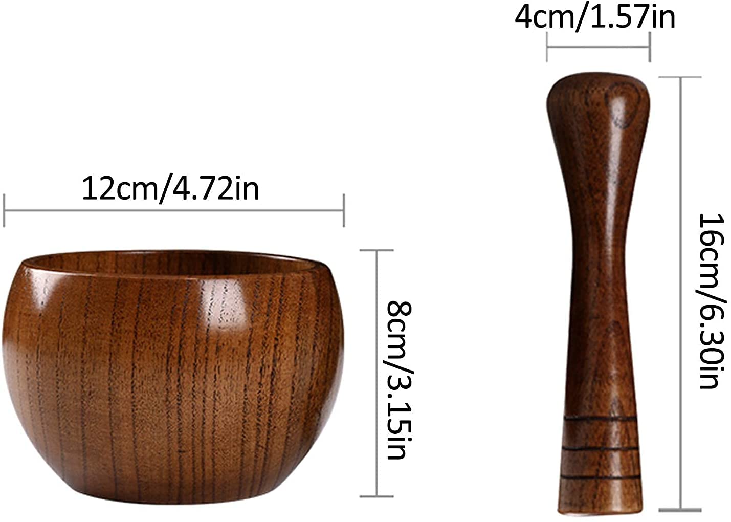 Premium Bamboo Mortar and Pestle Set - Natural Wood Spice & Herb Grinder for Pesto, Powder, Pills - Perfect for Kitchens, Apothecary & DIY Herbal Remedies - Ideal for Grinding Fresh Spices, Crushing Medications & Making Homemade Seasonings