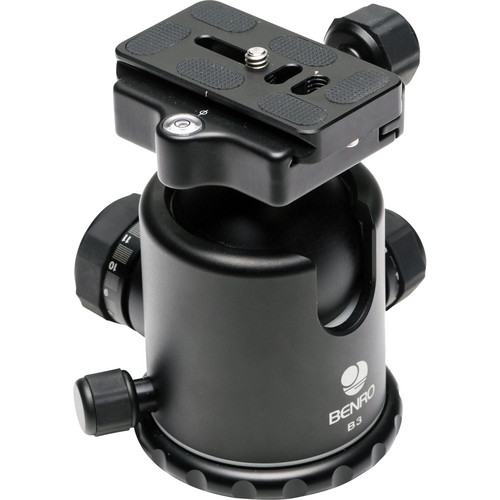 Benro B3 Double Action Ballhead Tripod Head - 360° Panoramic Rotation & Quick Release Plate for DSLR Cameras - Perfect for Landscape, Wildlife & Travel Photography