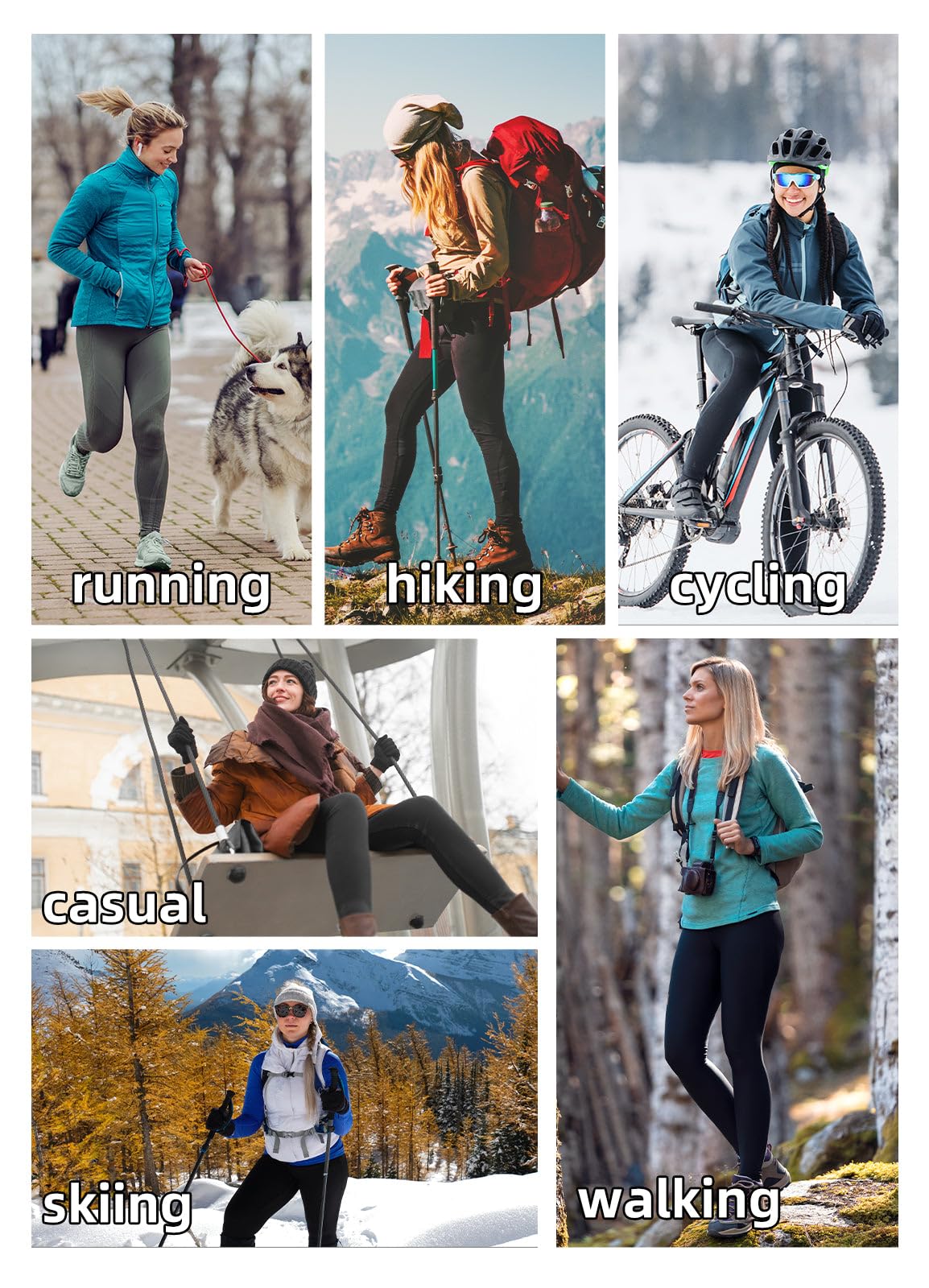 Baleaf Women's Fleece Lined Leggings - Water Resistant Winter Running Tights with Zip Pockets for Hiking, Yoga & Cold Weather Outdoor Activities