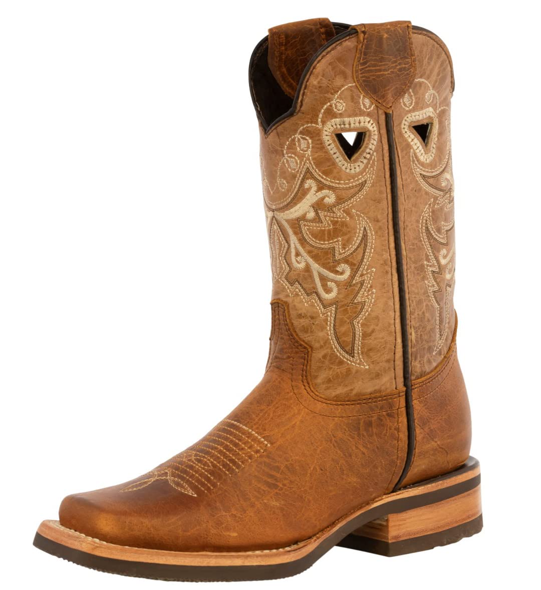 Women's Honey Brown Western Cowboy Boots - Genuine Leather with Durable Rubber Sole & Square Toe | Perfect for Country Dancing, Rodeos & Western Fashion